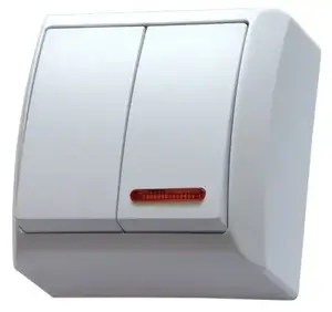 Ospel ŁN-2BS/00 Double Light Switch with Illumination White