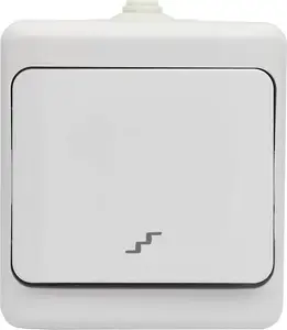 KOS Bryza Single Staircase Switch IP44 White
