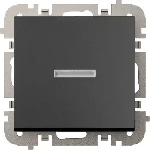 Elektro-Plast Vestra 1-gang 1-way switch with backlight, flush-mounted, IP20, black