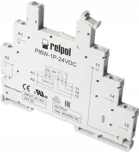 Релейная колодка Relpol PI6W-1P-24VDC для RM699BV, 24В AC/DC, ширина 6,2 мм