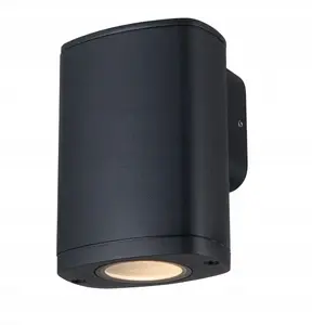 Sienas gaismeklis Kanlux ZEVI EL 1GU10, IP54, melns, 1x10W