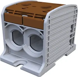 Simet STB 185-2 SIMBLOCK Screw Terminal Block for Aluminum and Copper Conductors, Brown