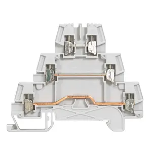 Клемма проходная 3-уровневая Legrand Viking 037151 2.5мм2 серая