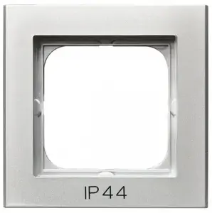 Ospel Sonata RH-1R/38 Single Wall Plate for IP44 Switches, Silver