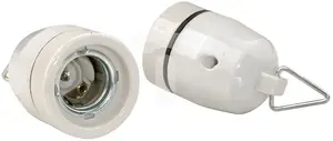 GTV Ceramic Lamp Holder with Bracket E27 White AE-OCEF27-00