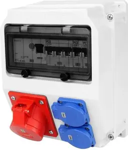 PCE Lublin Stationary Distribution Box 32A 5P with 2 x Schuko Sockets IP54