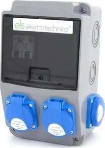Распределительный щит ELS Elektrotechnika 6NO42C00 для стройплощадок и сада, 4 розетки 230В с защитой