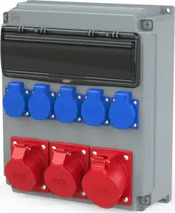 PCE OPOLE Stationary Distribution Board 32A 5-pin, 2x16A 5-pin, 4xSchuko, RCD 63A, IP54