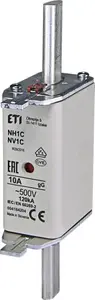 Eti-Polam NH1C Industrial Time-Delay Fuse Link KOMBI gG 10A 500V