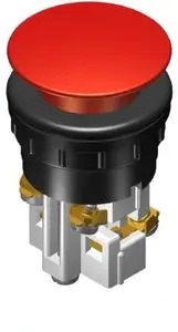 Promet W0-N1-1DP C 38mm Red Momentary Push Button with 1NO 1NC Contacts