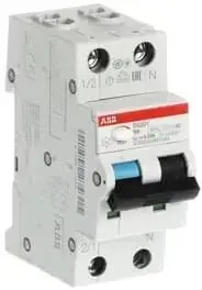 ABB DS201 B6 AC30 Residual Current Circuit Breaker with Overcurrent Protection 1P+N 6A 6kA 30mA AC