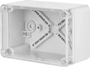 ELEKTROPLAST 2707-01 Industrial Surface-Mounted Junction Box, IP65, Grey with Transparent Lid