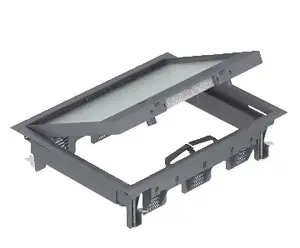 Bettermann GES6-2U10T 7011 Floor Service Box, 9-Module, Grey Polyamide