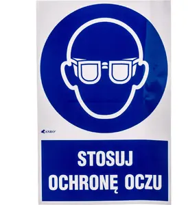 ANRO brīdinājuma zīme Lietojiet acu aizsarglīdzekļus ar uzrakstu IM/004/1/C1/F