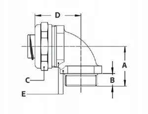Schneider Electric Anaconda FCC Conduit Fitting 90-Degree DN 20 M20x1.5 IP65