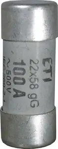 Цилиндрическая плавкая вставка Eti-Polam CH22P 22x58мм 125A gG 400V с бойком