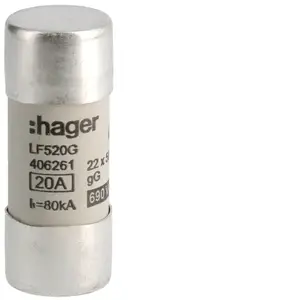 Hager LF520G Cylindrical Fuse 22x58 mm 20A gG
