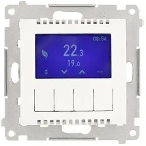 Kontakt-Simon 54 Programmable Thermostat with Display, Internal and External Sensor Module, 16A 230V, White