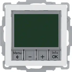 Hager 20446089 Temperature Controller with Timer and Central Plate, White