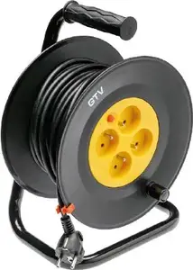 Катушечный удлинитель GTV AE-PFBEBEN-40, 3x1 мм, 40 м, черный