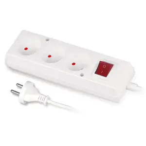 Velstro PS-360WS pagarinātājs, 3 kontaktligzdas ar slēdzi, 10A, 5m, balts