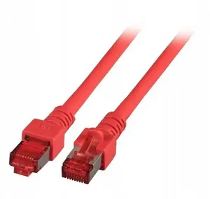 SecurityNET S/FTP Cat.6 Patch Cable, 0.25m, LSZH, Red