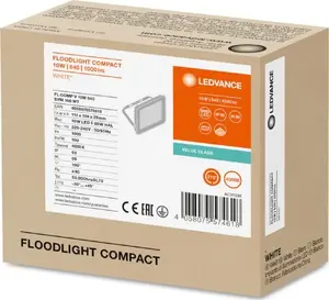 Ledvance Flood Compact V LED Projector 10W 4000K Symmetrical 100 Degrees White