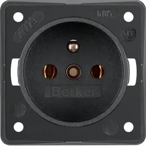 Berker 0961852505 Type E Socket-Outlet, 16A 250V, Anthracite