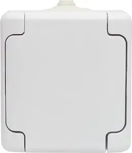 KOS BRYZA Single Hermetic Socket with Grounding 16A IP44 with Flap White