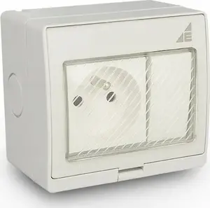 ELEKTROPLAST AQUA55 55.25 Surface-Mounted Single Socket with Single Switch IP55