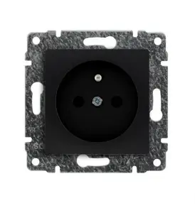 KOS VENA Single Socket Outlet with Earthing and Shutter 2P+Z 16A 250V Matte Black