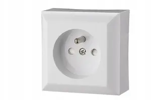 Düwi 20455 Single Surface-Mounted Socket with Grounding, IP20, White