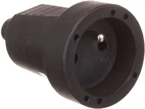 Düwi 12146 Portable Rubber Socket, 16A, 250V, IP20, Black
