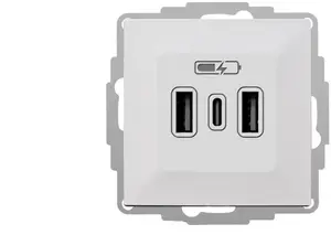 ELEKTROPLAST VESTRA USB lādētājs 2xA+C balts 3808-10