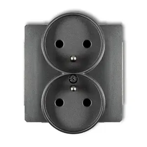 Karlik 11DGPR-2z Double Flush-Mounted Socket with Grounding, Graphite