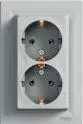 Schneider Electric Asfora Double Schuko Socket, Steel