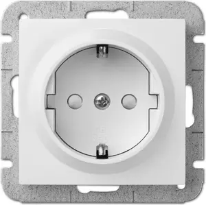 Розетка электрическая одинарная ELEKTROPLAST Sentia Schuko 16А с защитными шторками, белая