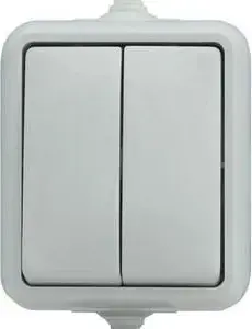 KOS Hydro Line Double Switch IP44 Hermetic White