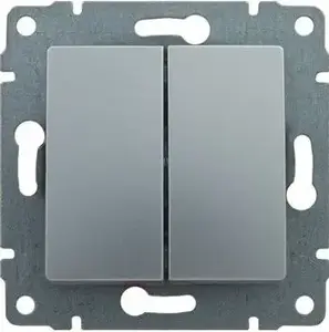 KOS Vena Double Light Switch, Aluminum