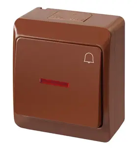 Elektro-Plast Hermes Surface-Mounted Bell Push Button 0347-06 White/Brown