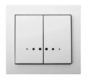 Ospel ŁP-2WS/00 Double Rocker Switch, 10A 250V, White