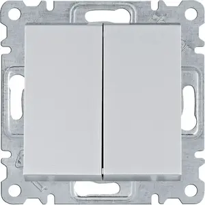 Hager Lumina WL0052 Double Staircase Switch, Silver