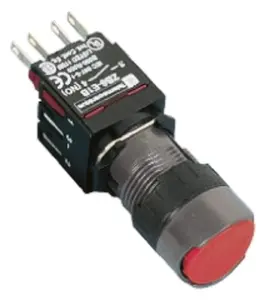 Кнопка Schneider Electric XB6AA42B, красная, плоская, 16 мм, с самовозвратом, 1НЗ