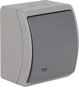 Кнопка Elektro-Plast Koala IP44, серо-графитовая, VW 156-08