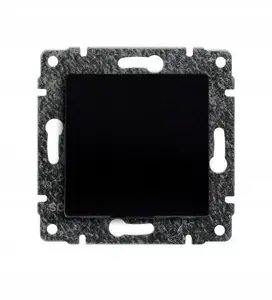 KOS VENA Single Push-Button Switch, 16AX 250V, Matte Black, Frameless