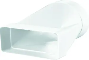 VENTS 570 Rectangular to Round Duct Connector 204x60 mm to 125 mm White