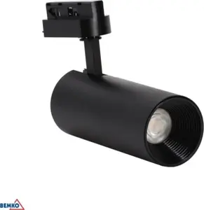Bemko Verko LED Track Spotlight, 1-Phase, 12W, 4000K, 960lm, Black
