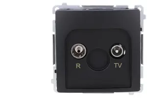 Антенная розетка оконечная Kontakt-Simon Simon Basic R-TV, разделенный модуль, черный