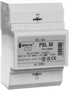 BREVE PSL 30 transformatora barošanas bloks 230VAC/12VDC 20W 1.7A