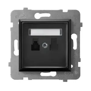 Ospel Aria GPT-1U/m/33 Single Telephone Socket, Black